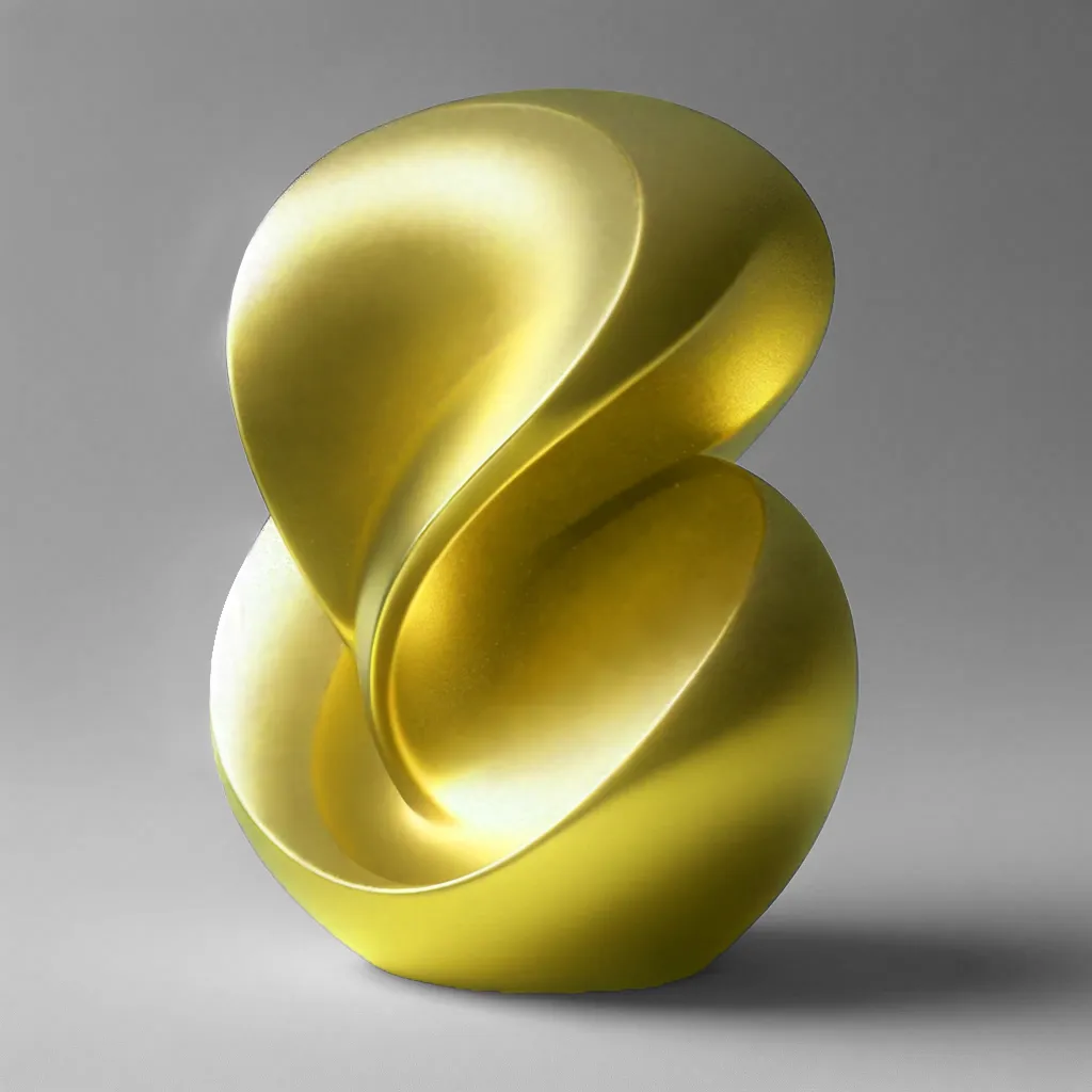 Yellow electroplated finish on a 3D print