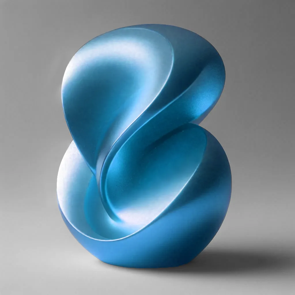 Blue electroplated finish on a 3D print
