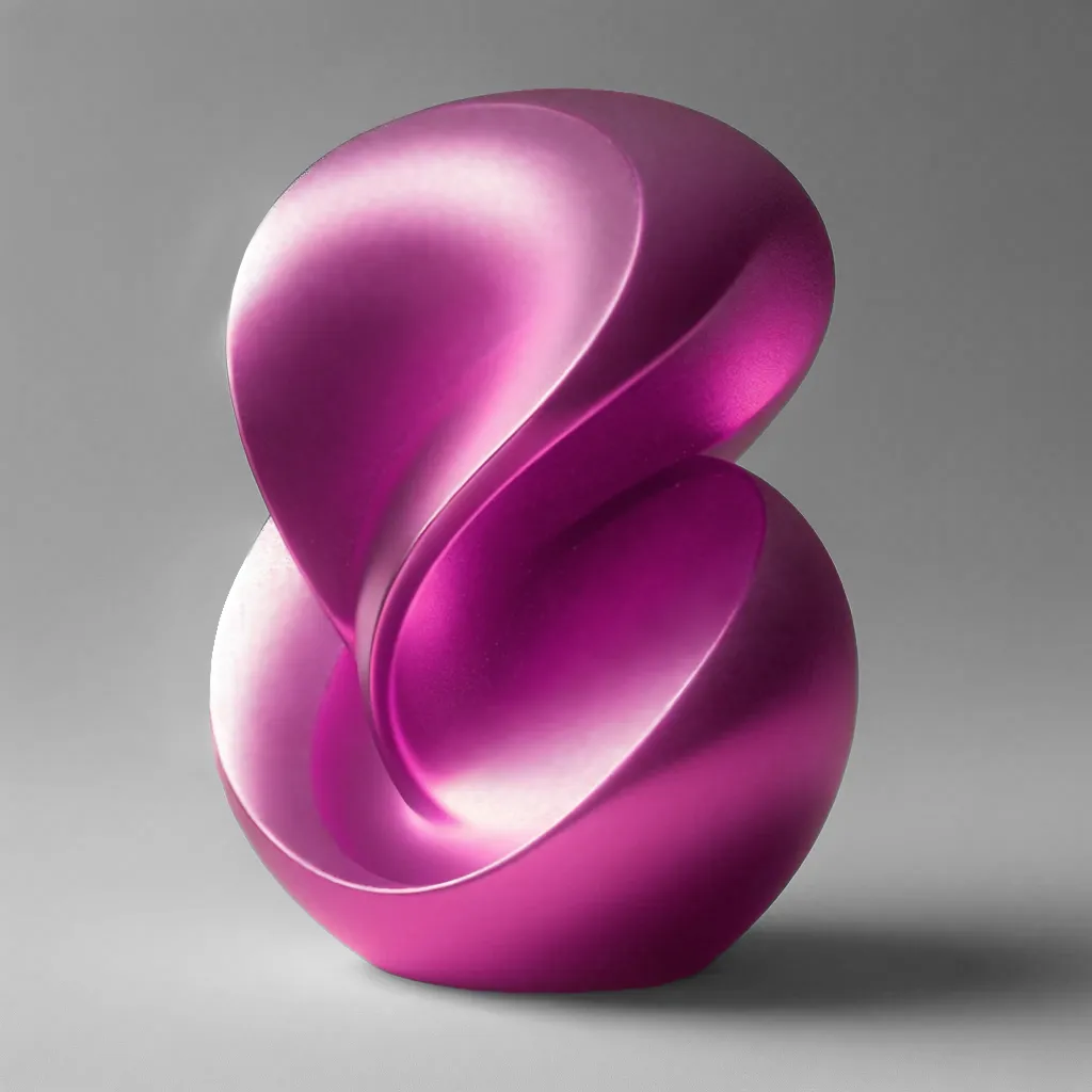 Magenta electroplated finish on a 3D print