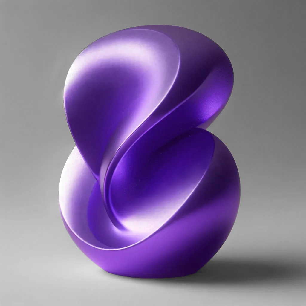 Purple electroplated finish on a 3D print