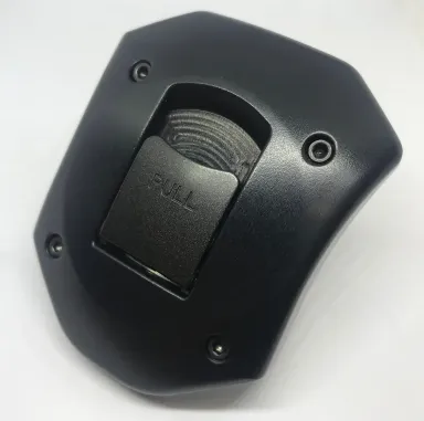 A black 3D-printed automotive gas cap, an FDM functional part