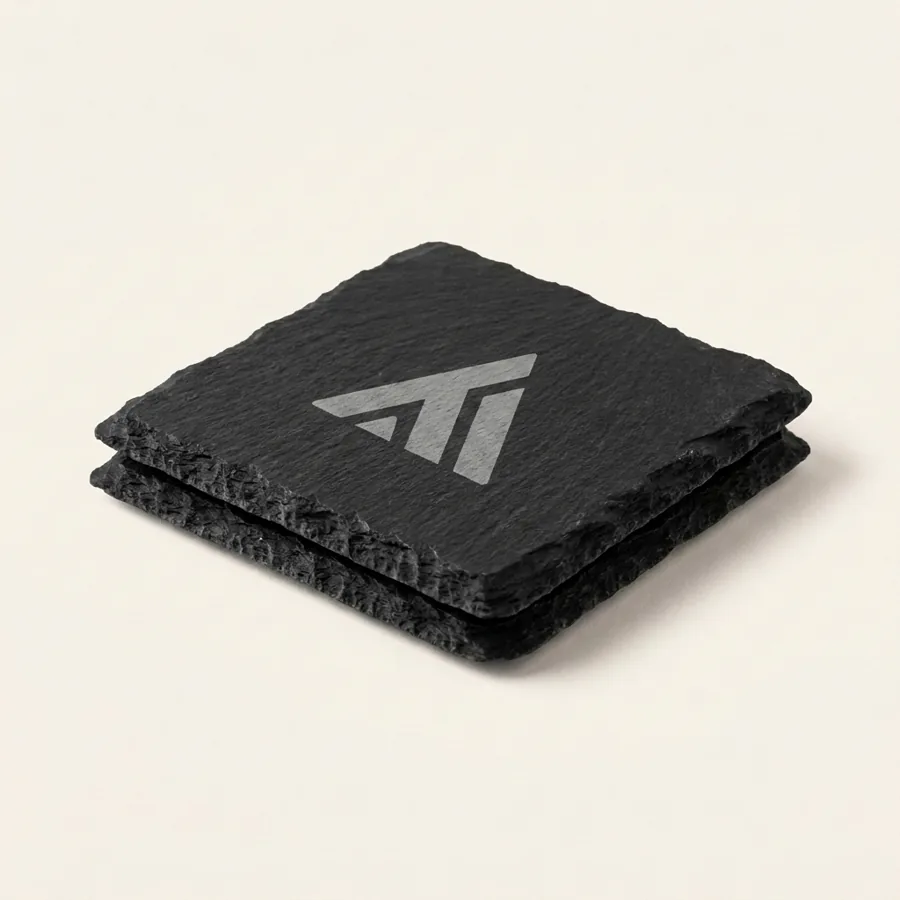 Engraved slate coaster set