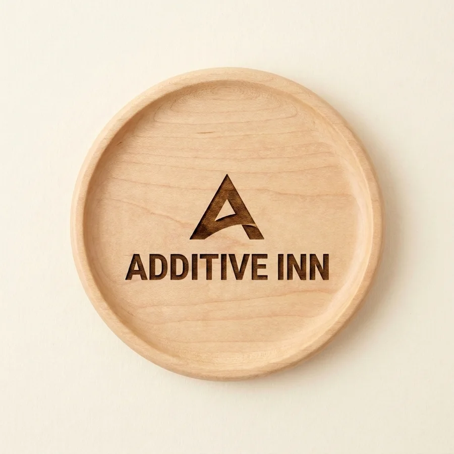 Engraved wood coaster set