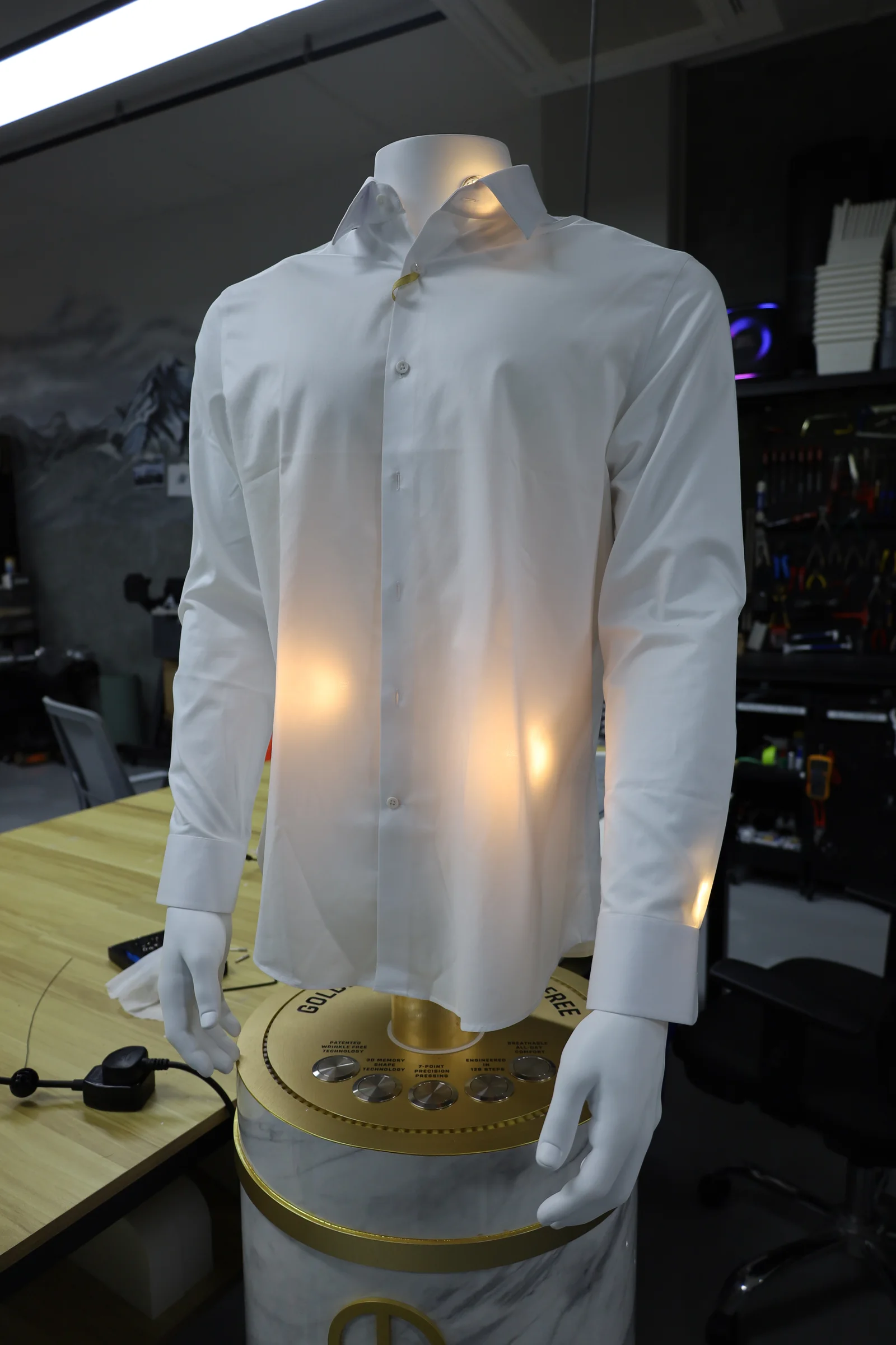 Goldlion Interactive Shirt Display — Programmed the light animations and tuned the interactive buttons