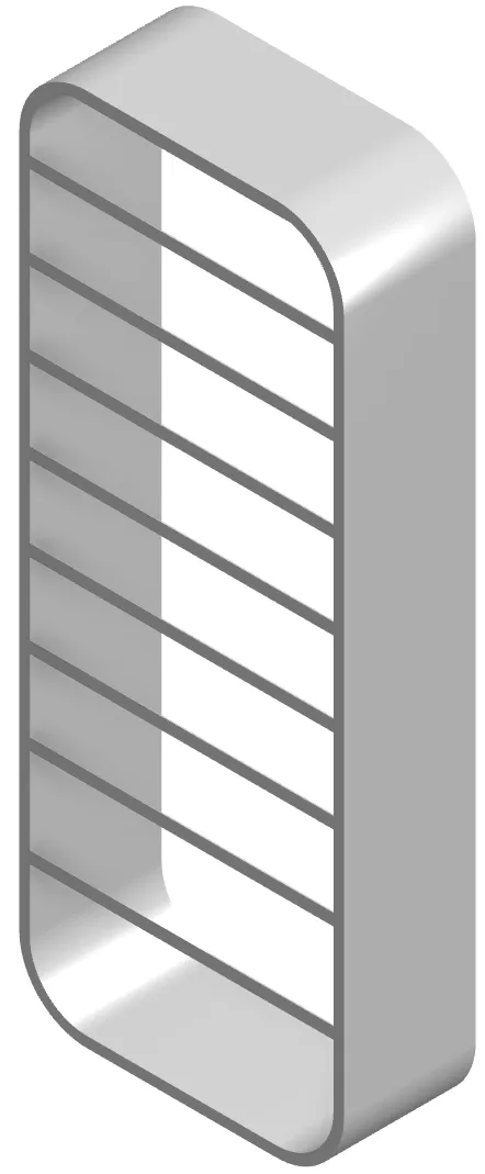 Render of the angled louvre vent, reproduced from the client's sample