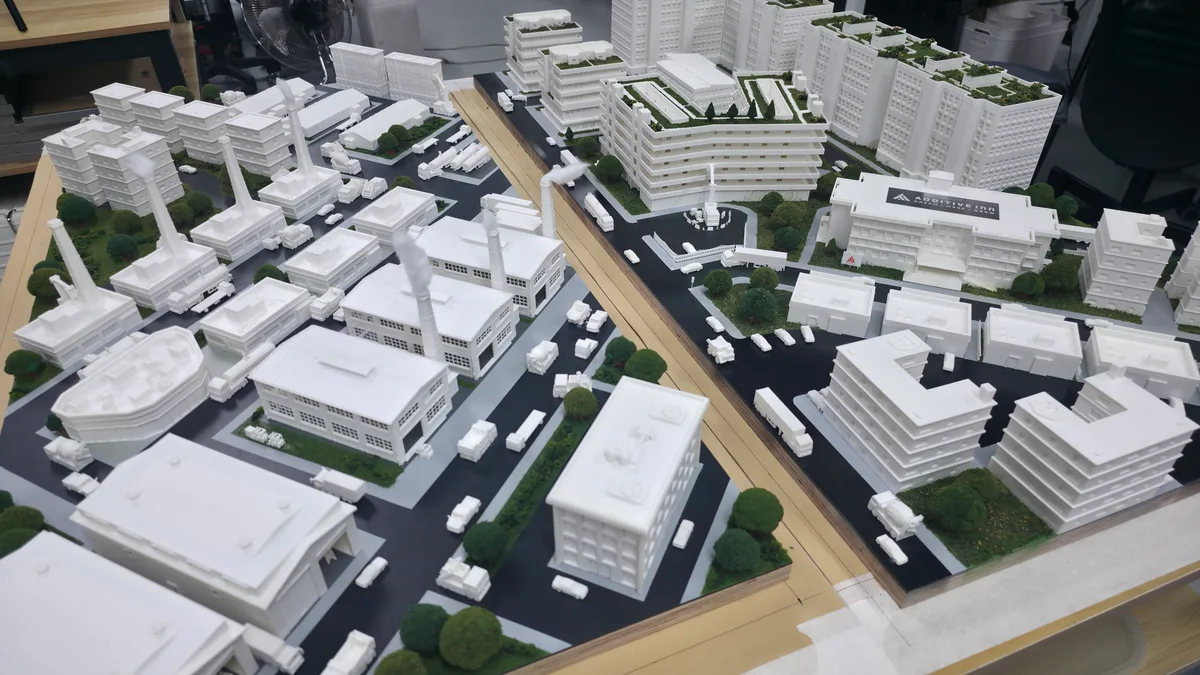 White architectural masterplan scale model