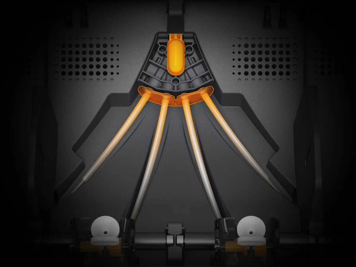 Cutaway render of the AMS 2 Pro's internal air path and electro-magnetic vent