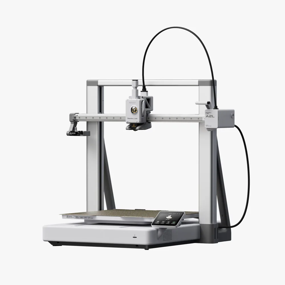 Bambu Lab A2L large-format 3D printer seen from the front