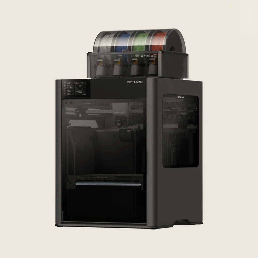 Bambu Lab H2C 3D printer with an AMS 2 Pro on top