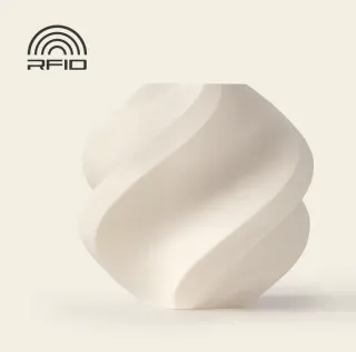 A cream white swirled vase 3D printed in ABS