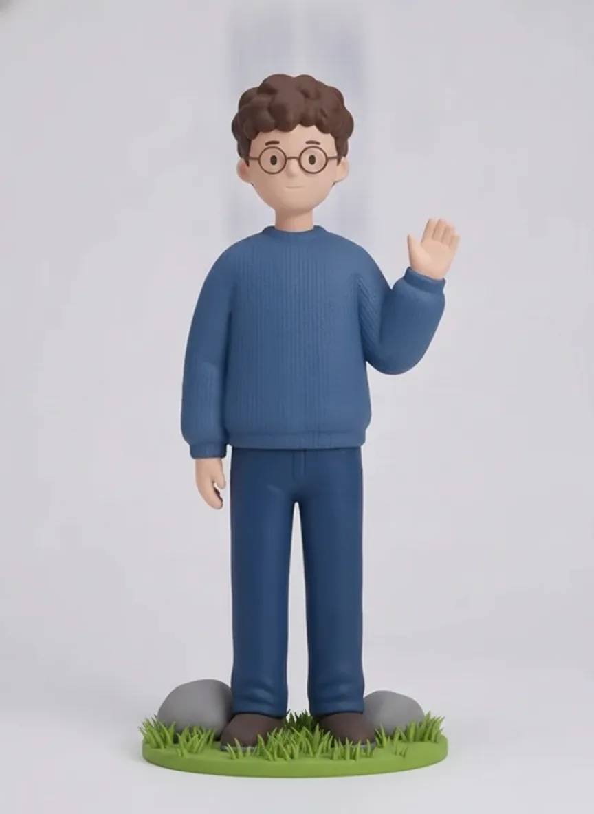 The same figure on a themed grass base